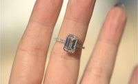 2.5CT Emerald Lab Diamond Bezel Engagement Ring